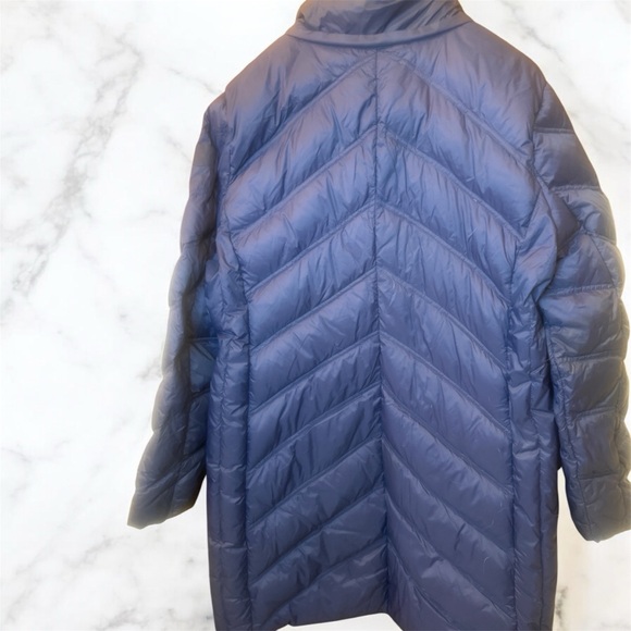 Michael Kors Packable Down Zip Puffer Jacket Navy Blue good condition XL - Picture 4 of 10